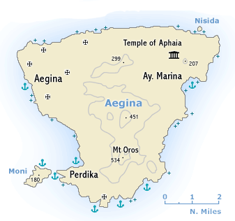 aegina greece - map