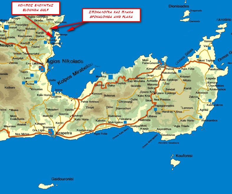 crete - spinalonga map