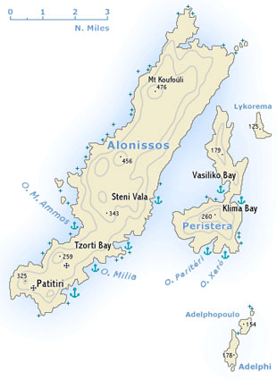 alonissos - alonissos map
