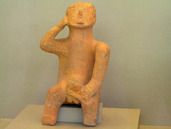 amorgos greece - archaeological museum seated man