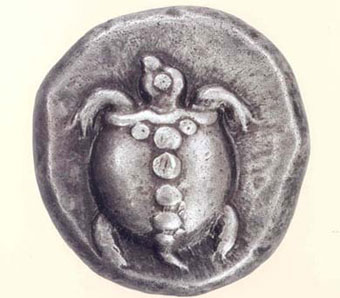ancient greek coins - Aegina silver coin