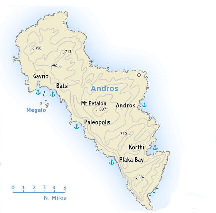 andros island - andros map