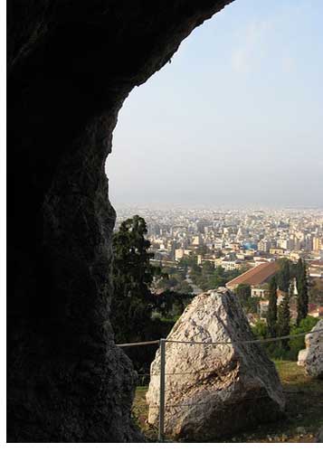 acropolis - looking out from cave zeus