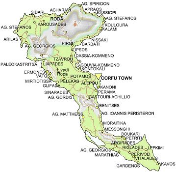 corfu greece - corfu map