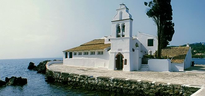 corfu island - pontikonisi church