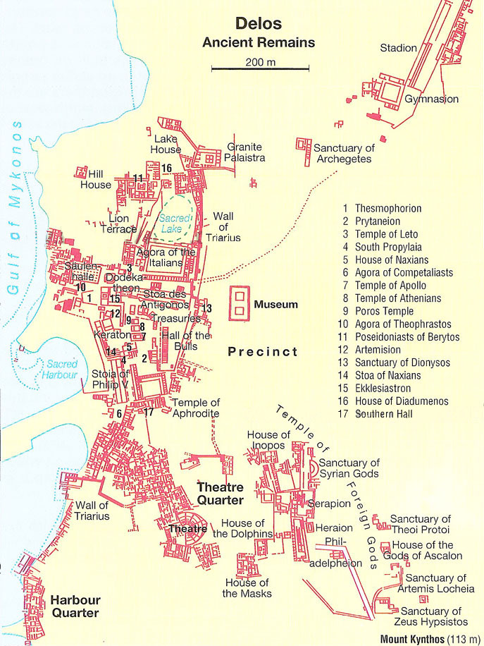 ancient map of delos