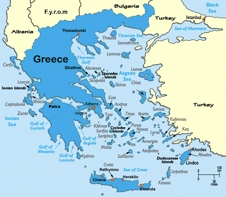 greece - map of greece