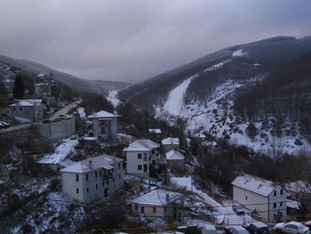 greece ski holidays - pisoderi village