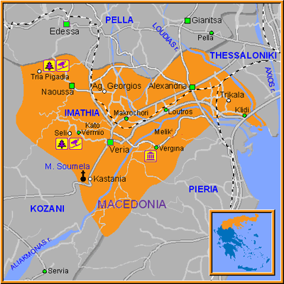 skiing in greece - imathia map