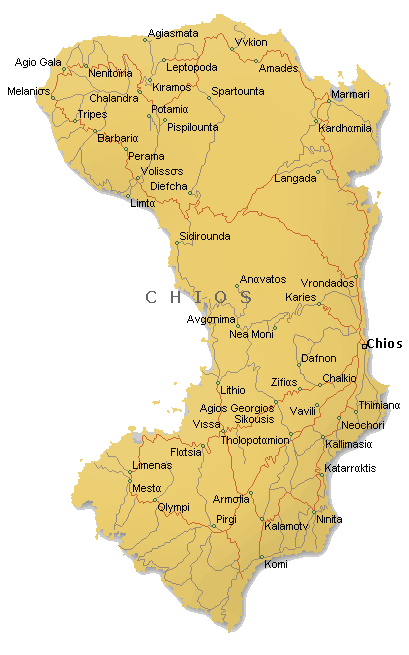 mastic gum - chios map