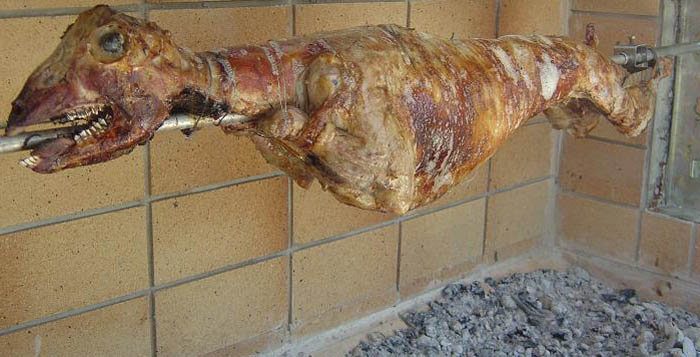 easter lamb on the spit