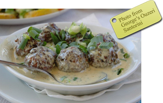 meatballs with ouzo