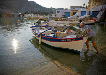 milos traditional villages - going to fish