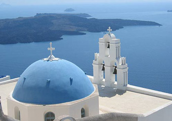 fira santorini - volcano view