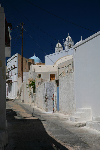 megalochori santorini - megalochori main street