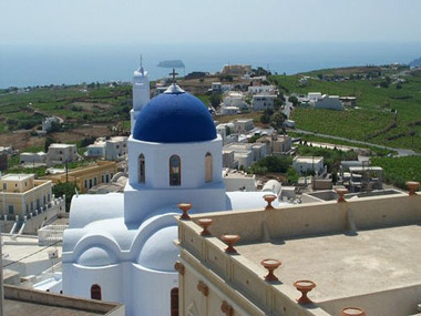 santorini - megalochori village