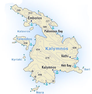  kalymnos island - map of kalymnos