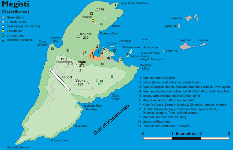 kastellorizo greece - kastellorizo island map