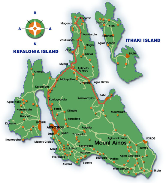 kefalonia map