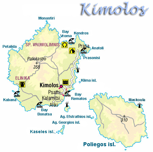 kimolos greece - kimolos island map