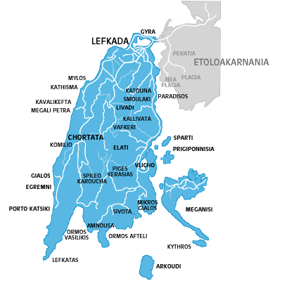 lefkada greece - lefkada island map