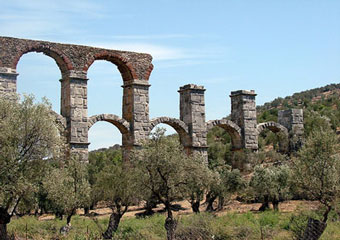 lesvos greece - roman aquaduct