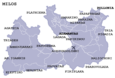 milos greece - milos map