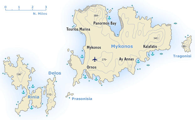 mykonos greece - Mykonos map