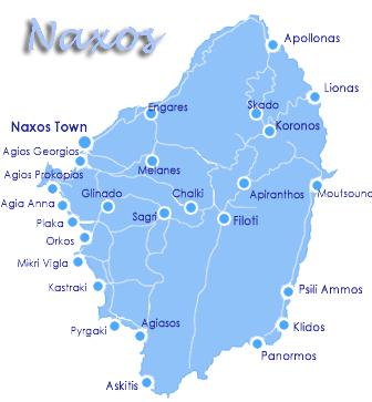 naxos island - map of naxos