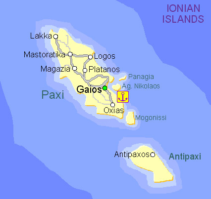 Paxi ionian islands - Paxi map