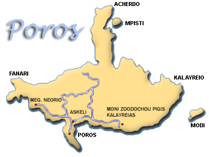 greece poros - poros map