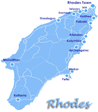 rhodes greece - rhodes island map