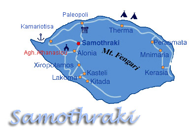 samothraki greece - samothraki island map