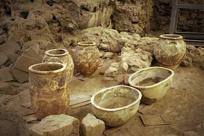 akrotiri archaeological site - ruin-akrotiri