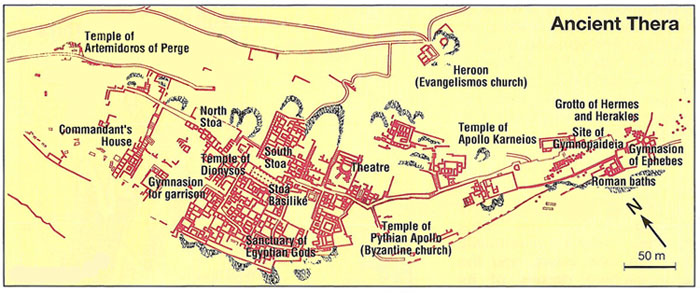 santorini ancient thera map