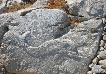 santorini greece - ancient thira dolphin