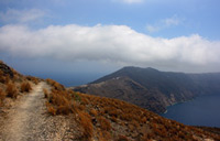 santorini hiking - cliff hanger