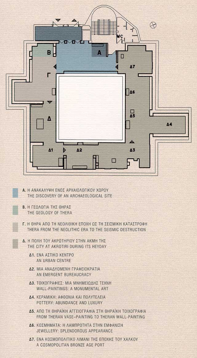 thira archaeological museum - museum map