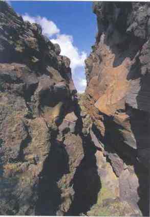 volcano - huge fractures in palea kameni