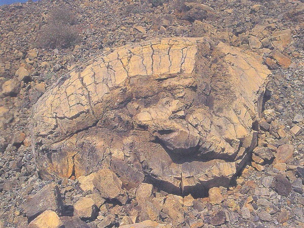 santorini tours - Volcanic bomb eruption