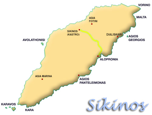 sikinos greece - sikinos island map
