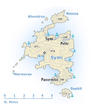 map of symi - map