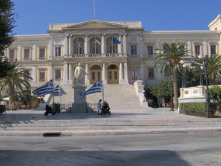 syros greece - miaoulis square