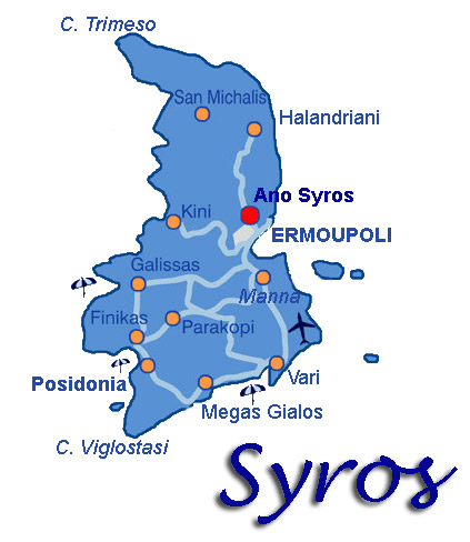 syros greece - syros island map