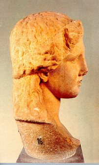 thassos - dionysos head marble